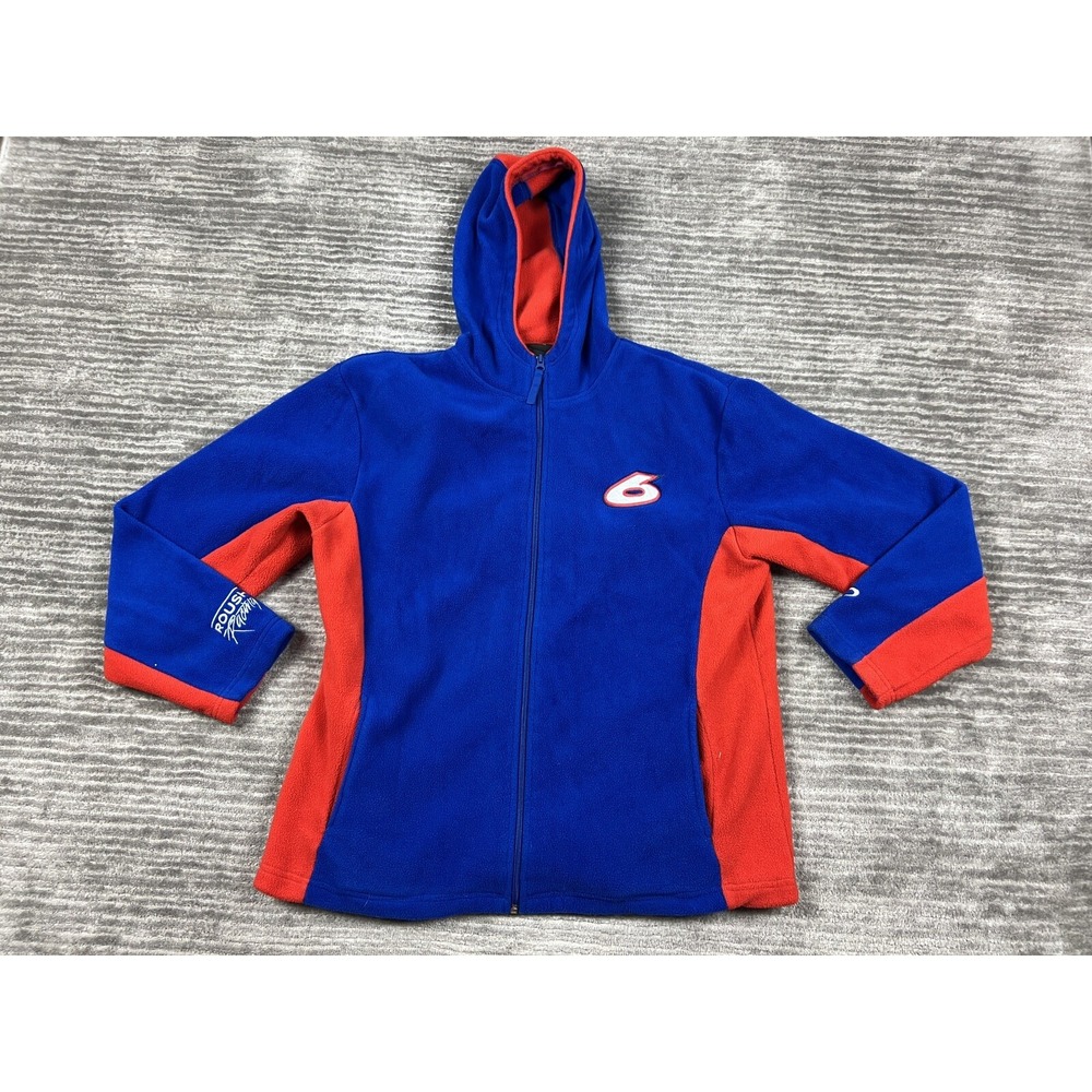 Team Caliber Fleece Jacket Mens L Blue Mark Martin 6 Roush Racing NASCAR Hooded
